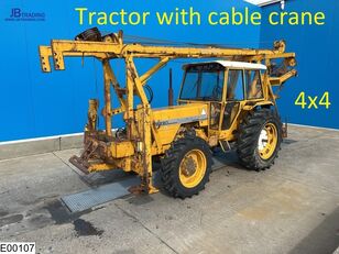 máy kéo bánh lốp Landini 8830 4x4, Tractor with cable crane, drill rig