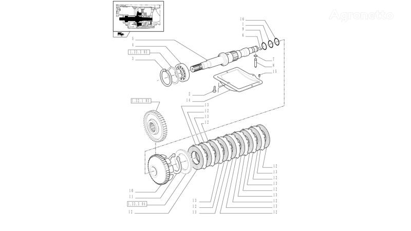 bánh răng hộp số 87495765 dành cho máy kéo bánh lốp New Holland T6010 T6090 T6070